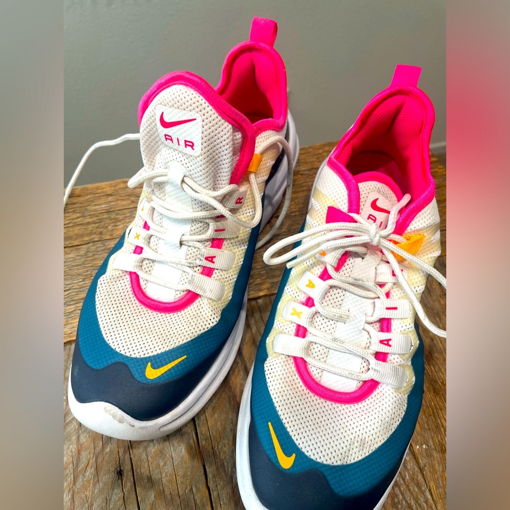 Nike White and Pink Sneakers with Chunky Design